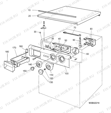 Взрыв-схема стиральной машины Electrolux EW870C - Схема узла Control panel and lid