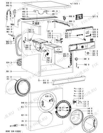 Схема №2 AWO 5200 с изображением Обшивка для стиральной машины Whirlpool 481245311182