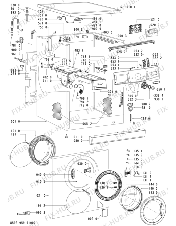 Схема №2 AWO/D 8840 с изображением Обшивка для стиралки Whirlpool 480111100634