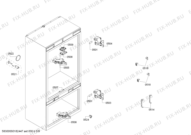 Схема №7 T30BB810SS с изображением Панель для холодильной камеры Bosch 11004322