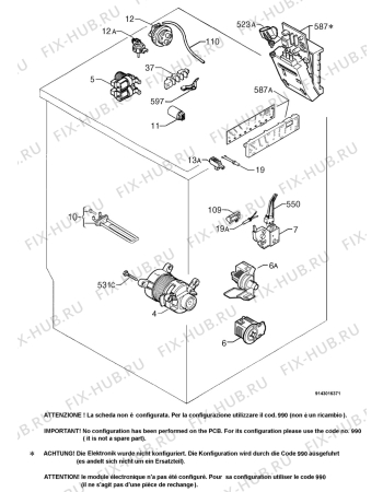 Взрыв-схема стиральной машины Zanussi Electrolux FJR1454W - Схема узла Electrical equipment 268