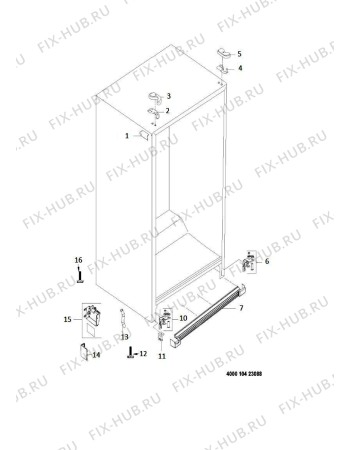 Схема №9 MSZ912UK (F078903) с изображением Часть корпуса для холодильной камеры Indesit C00292682