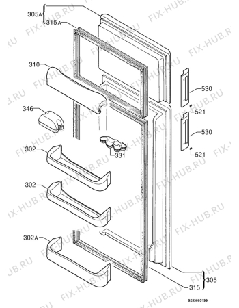 Взрыв-схема холодильника Rex RD30S - Схема узла Door 003