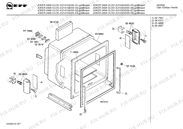 Схема №6 E2141GB JOKER 240 A CLOU с изображением Переключатель для духового шкафа Bosch 00150236