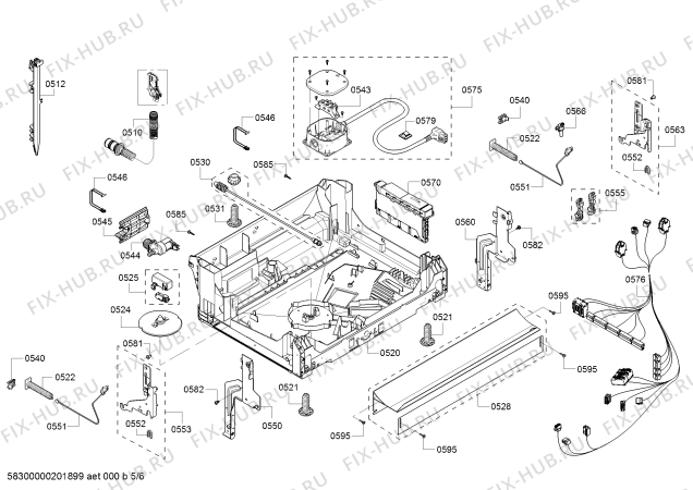 Взрыв-схема посудомоечной машины Bosch SHXM98W75N, SuperSilencePlus 39dBA - Схема узла 05