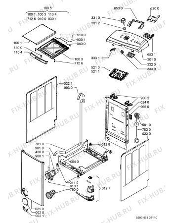 Схема №1 AWE 5115 с изображением Обшивка для стиралки Whirlpool 480111103568