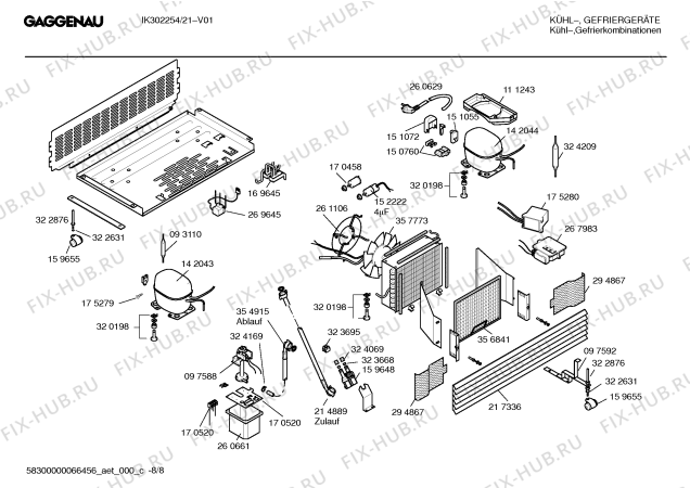 Взрыв-схема холодильника Gaggenau IK302254 - Схема узла 08