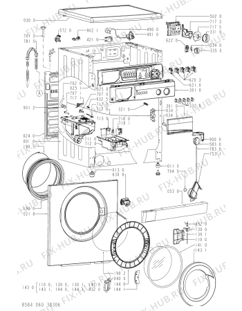 Схема №2 AWM 7105 с изображением Тумблер для стиральной машины Whirlpool 481228219763