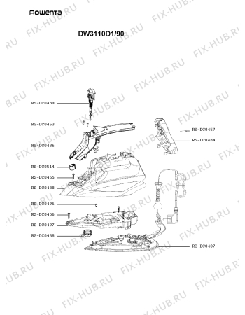 Схема №1 DW3110D1/90 с изображением Покрытие для утюга (парогенератора) Rowenta RS-DC0484