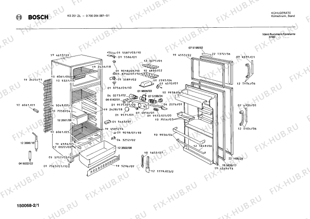 Схема №2 0700254087 KS251ZL с изображением Контейнер для холодильника Bosch 00123501