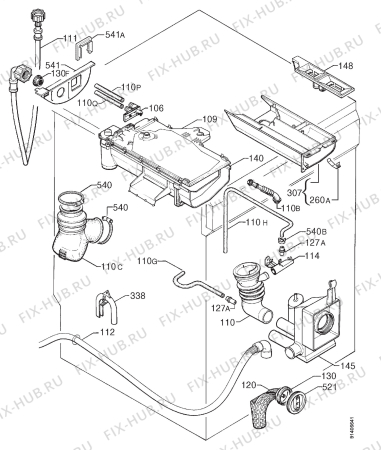 Взрыв-схема стиральной машины Privileg 024764 3 - Схема узла Hydraulic System 272