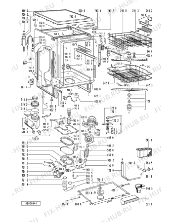 Схема №1 ADP 968/2 NB с изображением Мини-ручка для посудомойки Whirlpool 481241358935