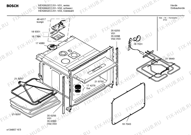 Взрыв-схема плиты (духовки) Bosch HEN3652CC - Схема узла 03