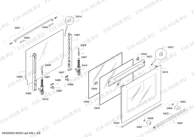 Взрыв-схема плиты (духовки) Bosch HGD85D223F - Схема узла 04