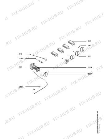 Схема №1 1053V-EW с изображением Кнопка для плиты (духовки) Aeg 3004157263