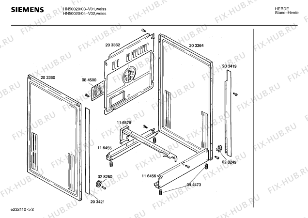 Схема №4 HN50020 с изображением Панель для духового шкафа Siemens 00272685