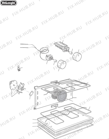 Взрыв-схема плиты (духовки) Delonghi Australia DE91GW1 - Схема узла 5