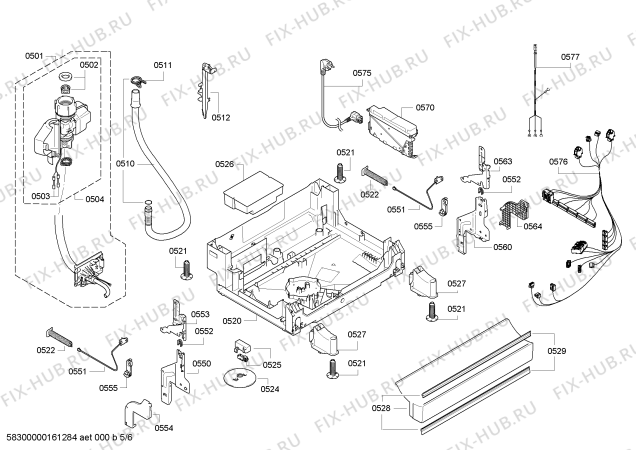 Взрыв-схема посудомоечной машины Bosch SMS69U28EU SuperSilence - Схема узла 05
