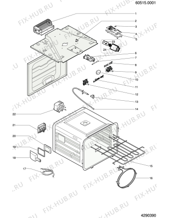 Схема №2 FZ61P1IXY (F031572) с изображением Обшивка для электропечи Indesit C00142021