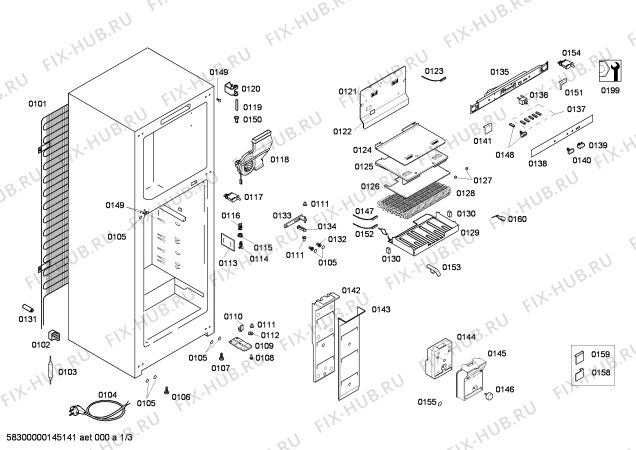 Схема №3 KD40NV00 с изображением Плата для холодильной камеры Siemens 00661056
