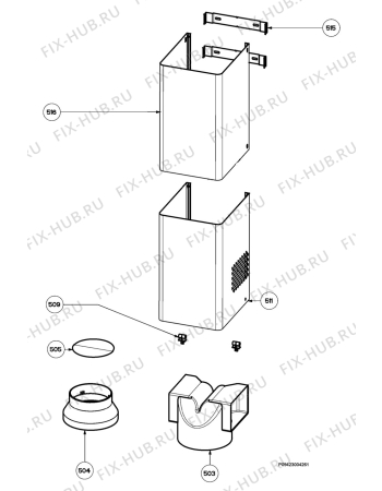 Взрыв-схема вытяжки Electrolux EFC935X/A - Схема узла Section 4