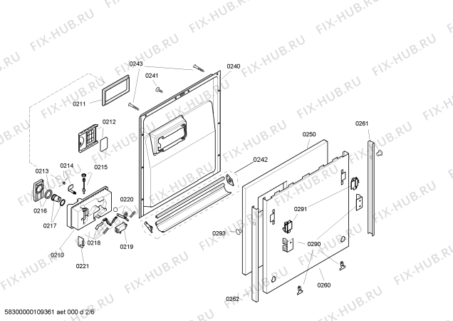 Взрыв-схема посудомоечной машины Bosch SGV55M33EU - Схема узла 02