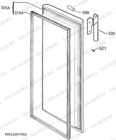 Взрыв-схема холодильника Aeg A52700GNW1 - Схема узла Door 003