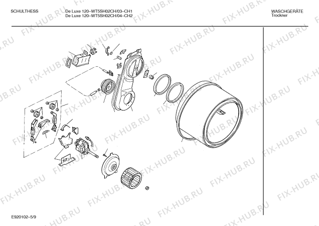 Схема №3 WT5SH03CH Schulthess De Luxe 120 с изображением Панель для сушилки Bosch 00282437