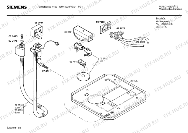 Взрыв-схема стиральной машины Siemens WM44930FG EXTRAKLASSE 4493 - Схема узла 05