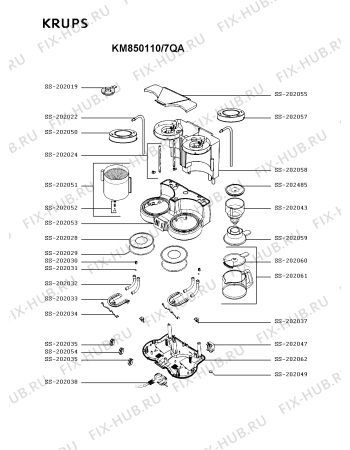 Схема №1 KM850110/7QA с изображением Выключатель для электрокофеварки Krups SS-202054