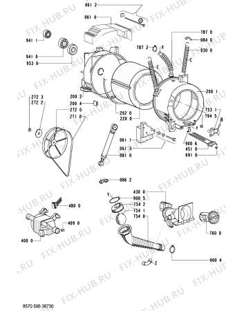 Схема №2 AWM 5068 с изображением Кнопка, ручка переключения для стиральной машины Whirlpool 481241458137