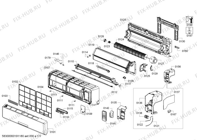 Схема №1 S1ZDI30205 30.000 BTU.İNDOOR с изображением Силовой модуль для климатотехники Siemens 11002509