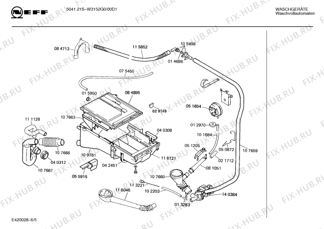 Взрыв-схема стиральной машины Neff W3152G0 5041.21S - Схема узла 05