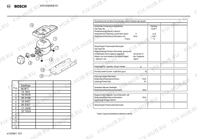 Взрыв-схема холодильника Bosch KSV3305NE - Схема узла 03