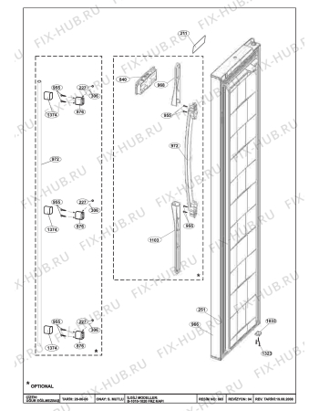 Взрыв-схема холодильника Beko BEKO GNE 15906 W (7218848715) - DOOR ARC.FRZ.SBS.