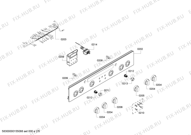 Схема №4 HP243210E с изображением Ручка выбора температуры для плиты (духовки) Siemens 00619997