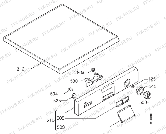 Взрыв-схема посудомоечной машины Zanussi DW914W - Схема узла Command panel 037