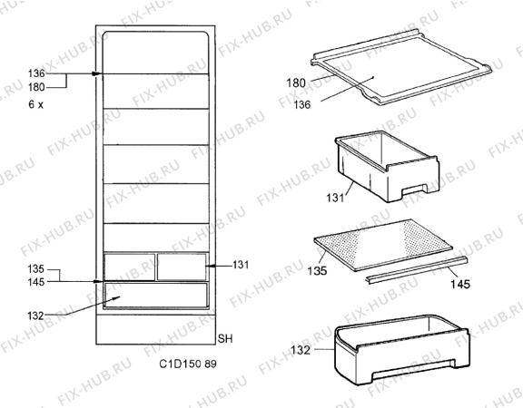 Взрыв-схема холодильника Arthurmartinelux AR8218C - Схема узла Accessories Refrigerator