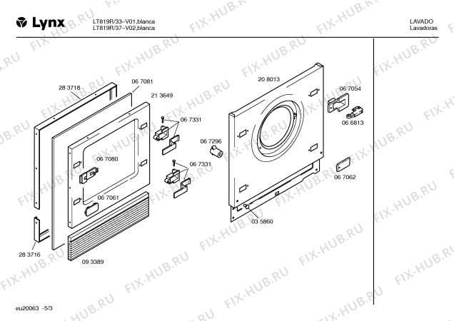 Схема №3 LT819R/37 LT819/INOX с изображением Кабель для стиральной машины Bosch 00354509