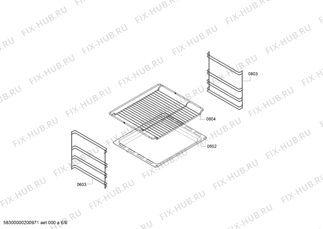 Взрыв-схема плиты (духовки) Bosch HBN211S6R - Схема узла 06