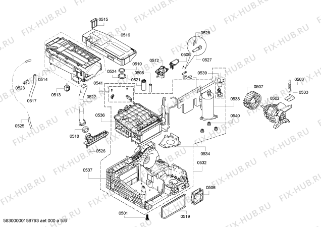 Взрыв-схема сушильной машины Siemens WT46W361FG - Схема узла 05