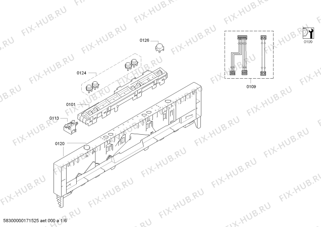 Схема №4 DVS5513 с изображением Передняя панель для посудомойки Bosch 00706127