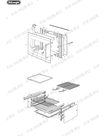 Схема №1 DESIDESLH с изображением Рукоятка для плиты (духовки) DELONGHI 037242062