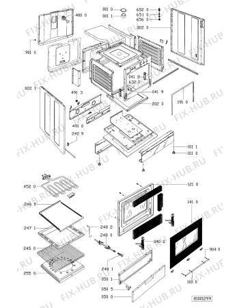 Схема №1 ACM 984 RUSTIC с изображением Дверца для плиты (духовки) Whirlpool 481245058373