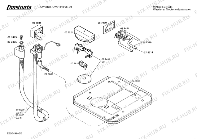 Взрыв-схема стиральной машины Constructa CW31310 CW3131 - Схема узла 06