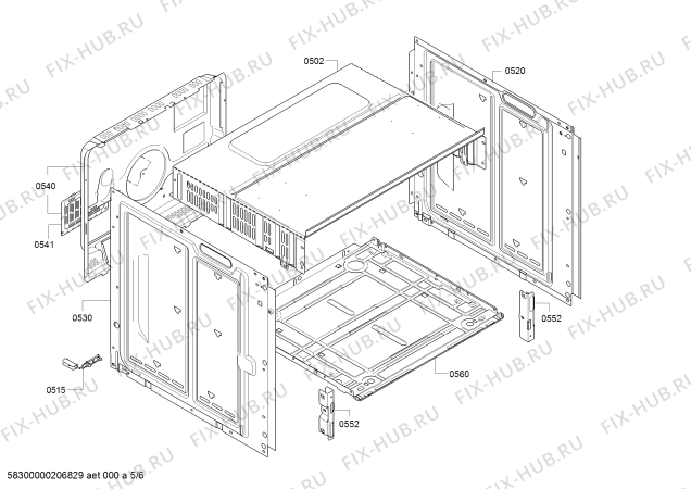 Схема №5 HBA43T351 с изображением Кабель для плиты (духовки) Siemens 00625399