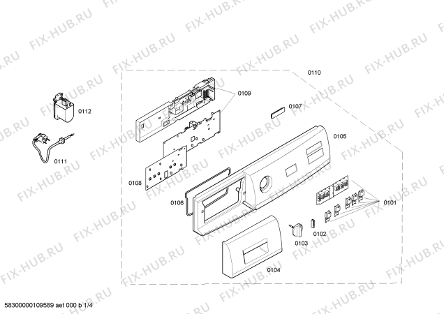 Схема №3 WM08G260IN с изображением Модуль управления для стиралки Siemens 00444837