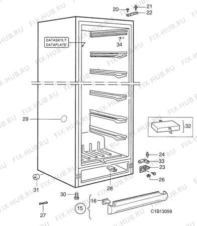 Взрыв-схема холодильника Arthurmartinelux AU7710C - Схема узла Tub