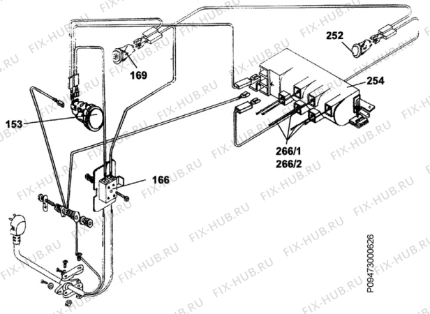 Взрыв-схема плиты (духовки) Castor C55SA - Схема узла Section 8