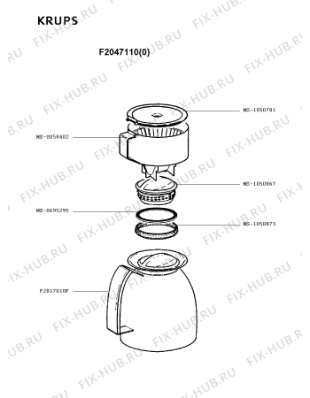 Взрыв-схема кофеварки (кофемашины) Krups F2047110(0) - Схема узла Q0000054.9Q2